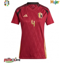 Camiseta Bélgica Wout Faes #4 Primera Equipación para mujer Eurocopa 2024 manga corta